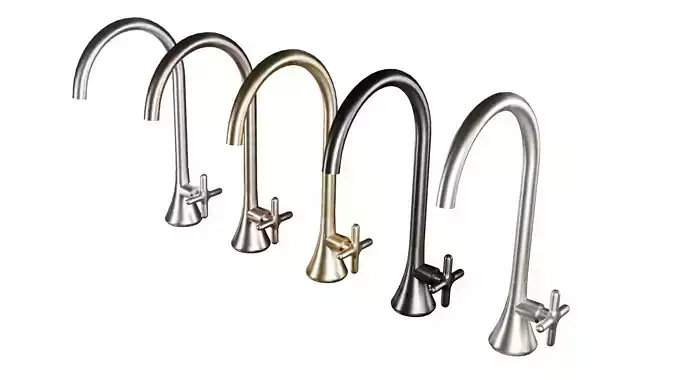 Countertop Bathroom Spout Faucet - LISS Low-poly 3D model