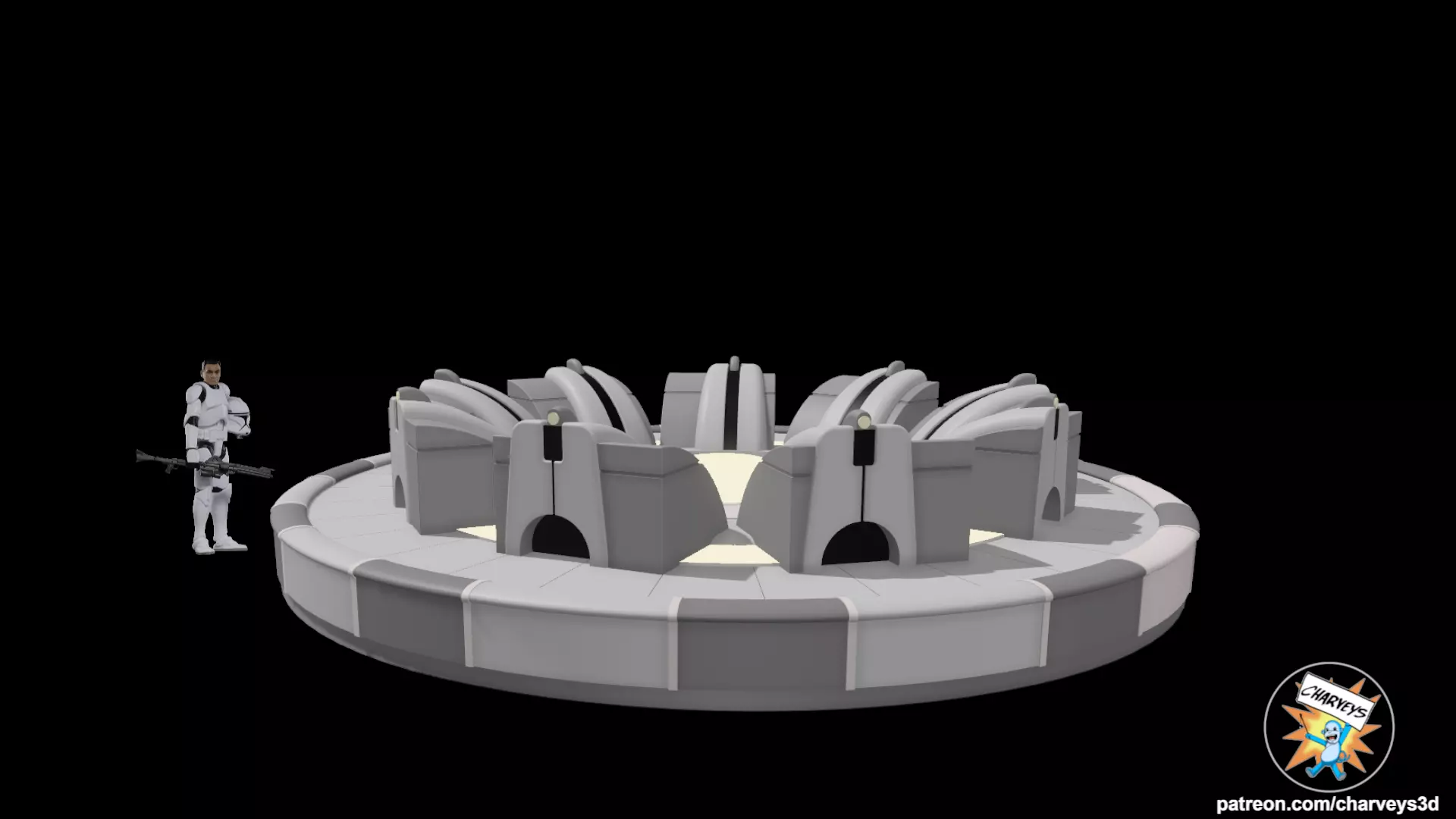 Star Wars Clone Helmet Carousel for 4 inch figures 3D print model