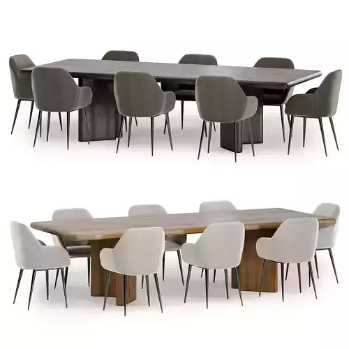 konna chair with imari table 3D model