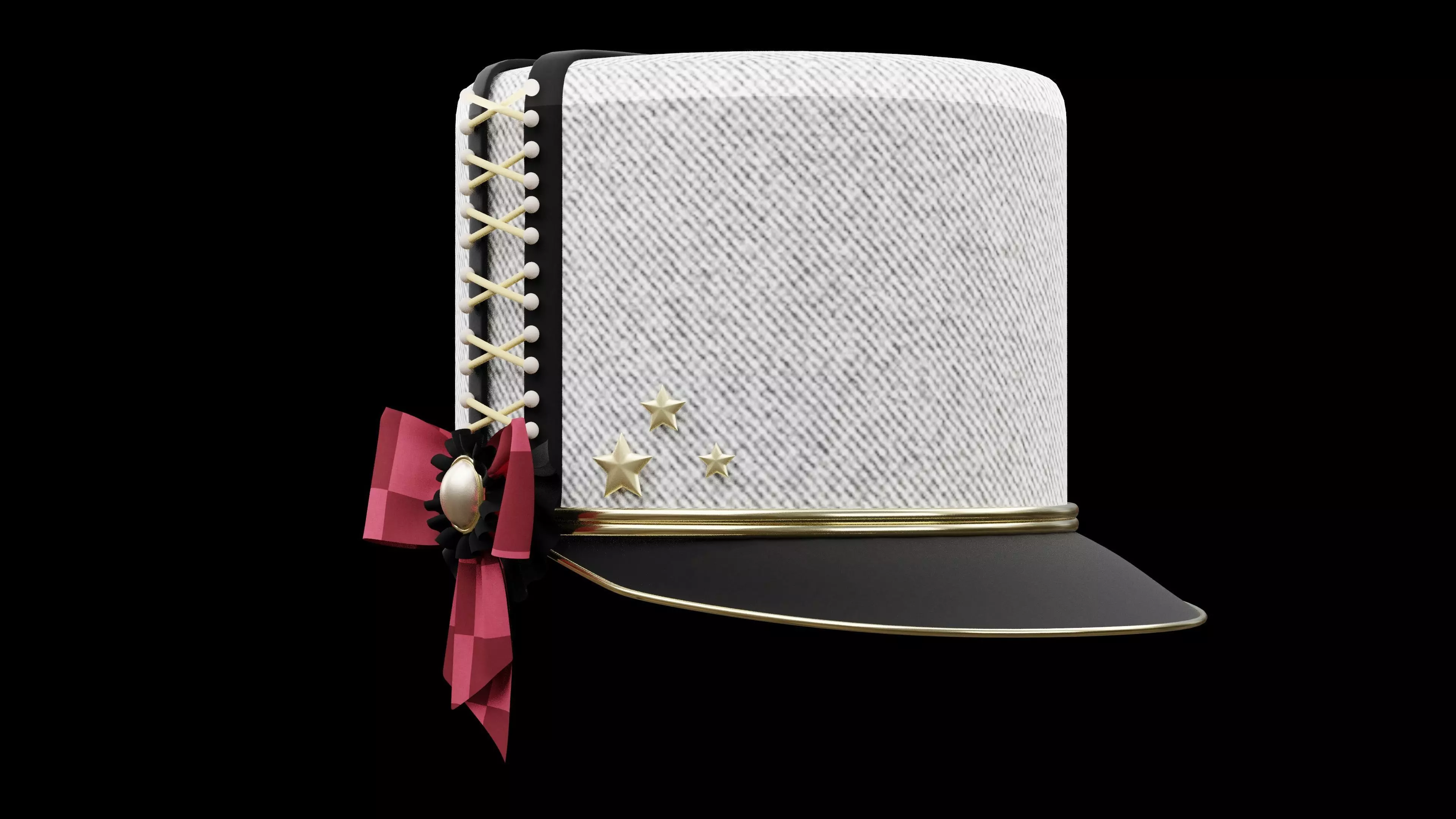 Holiday Men Hat Black and White 3D model