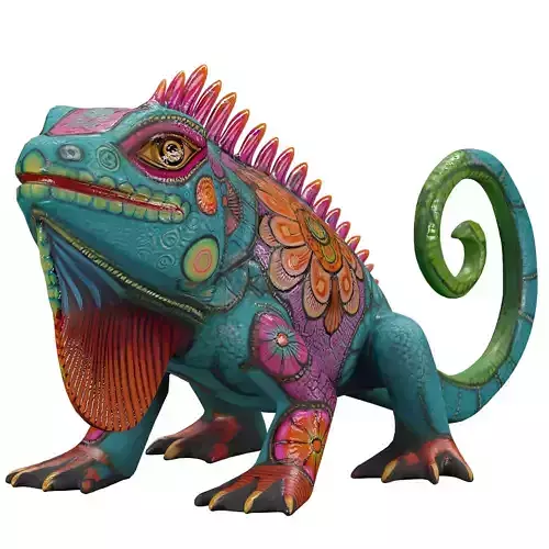 Exquisite Mexican Alebrije Iguana - 3D Stylized Model
