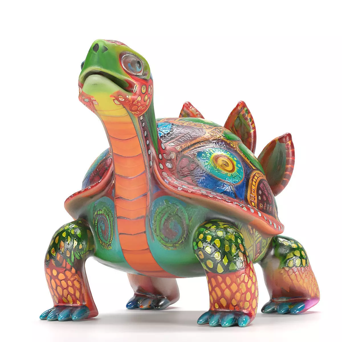 Artisan Mexican Turtle Alebrije - 3D Stylized Ornament 3D model