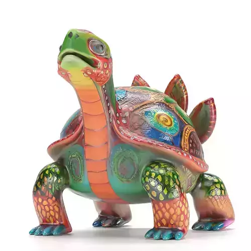 Artisan Mexican Turtle Alebrije - 3D Stylized Ornament