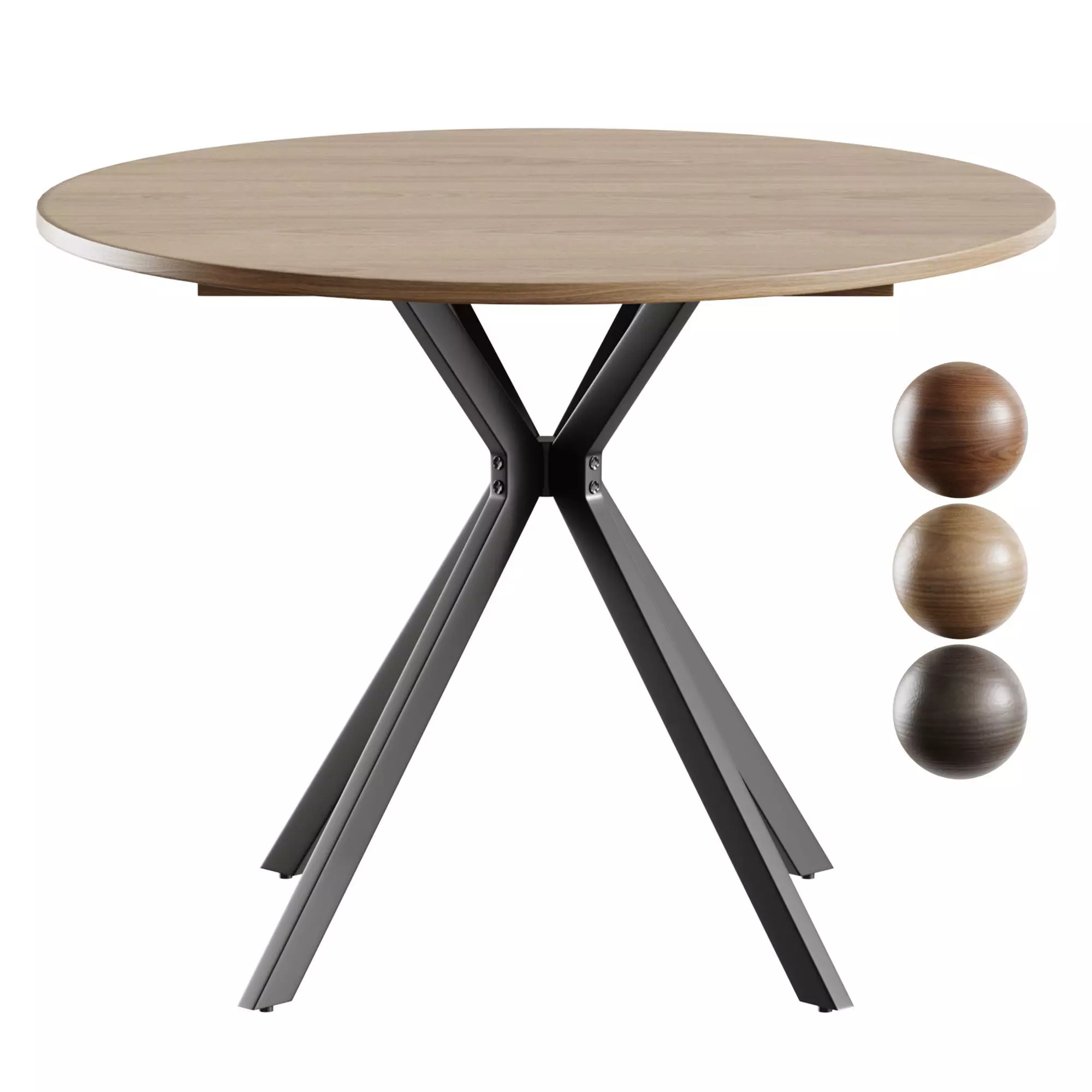 Orion 90 extendable dining table in black and beige 3D model