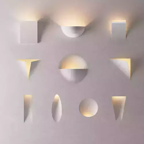 Minimalist Artistic Wall Light Set 3D model