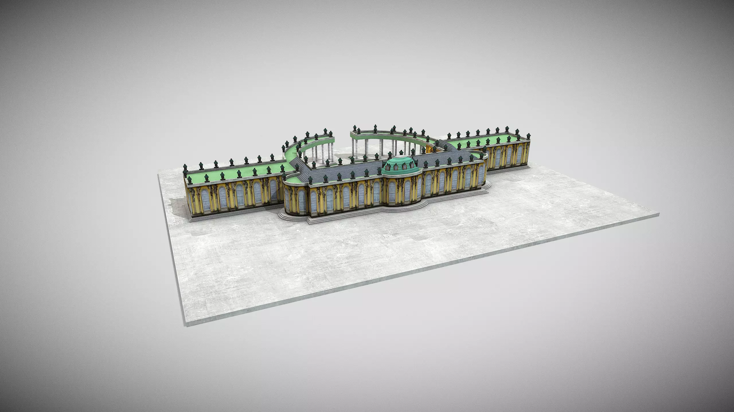 Sanssouci Palace Low-poly 3D model