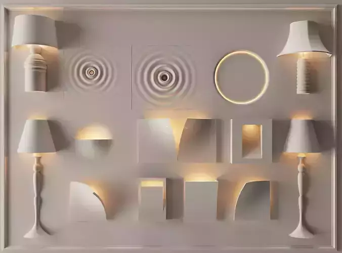 Modern Table and Wall Light Set
