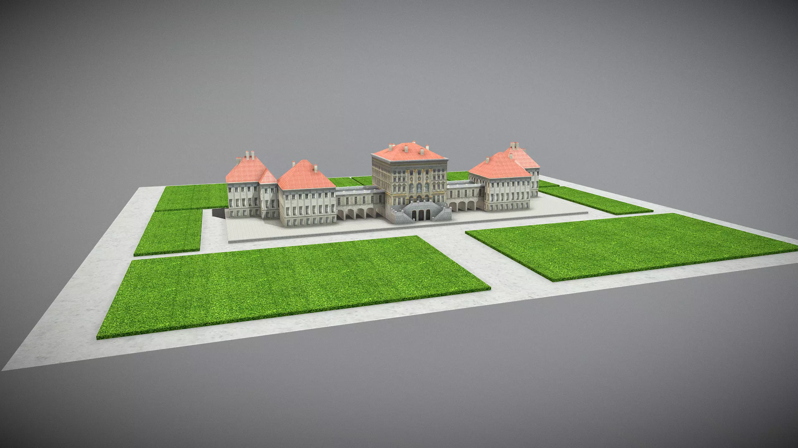Nymphenburg Palace Low-poly 3D model