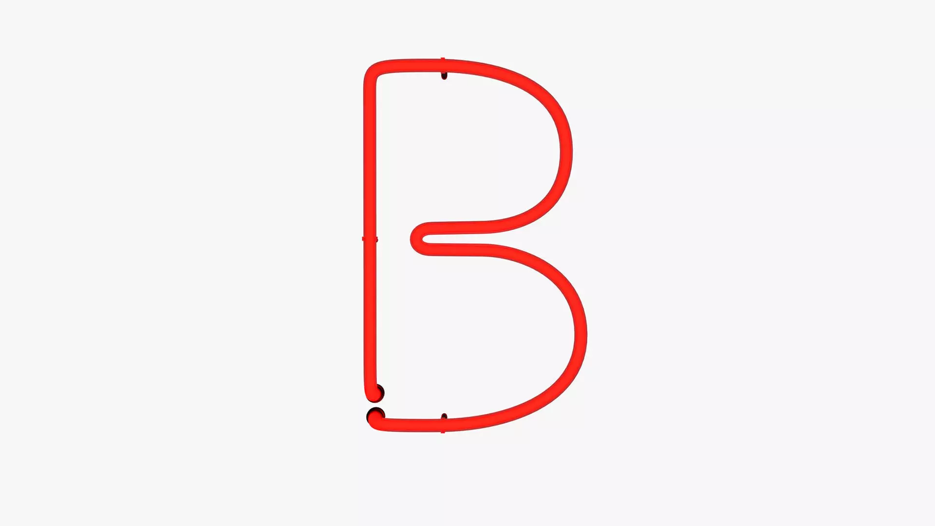 Neon Red Alphabet B 3D model