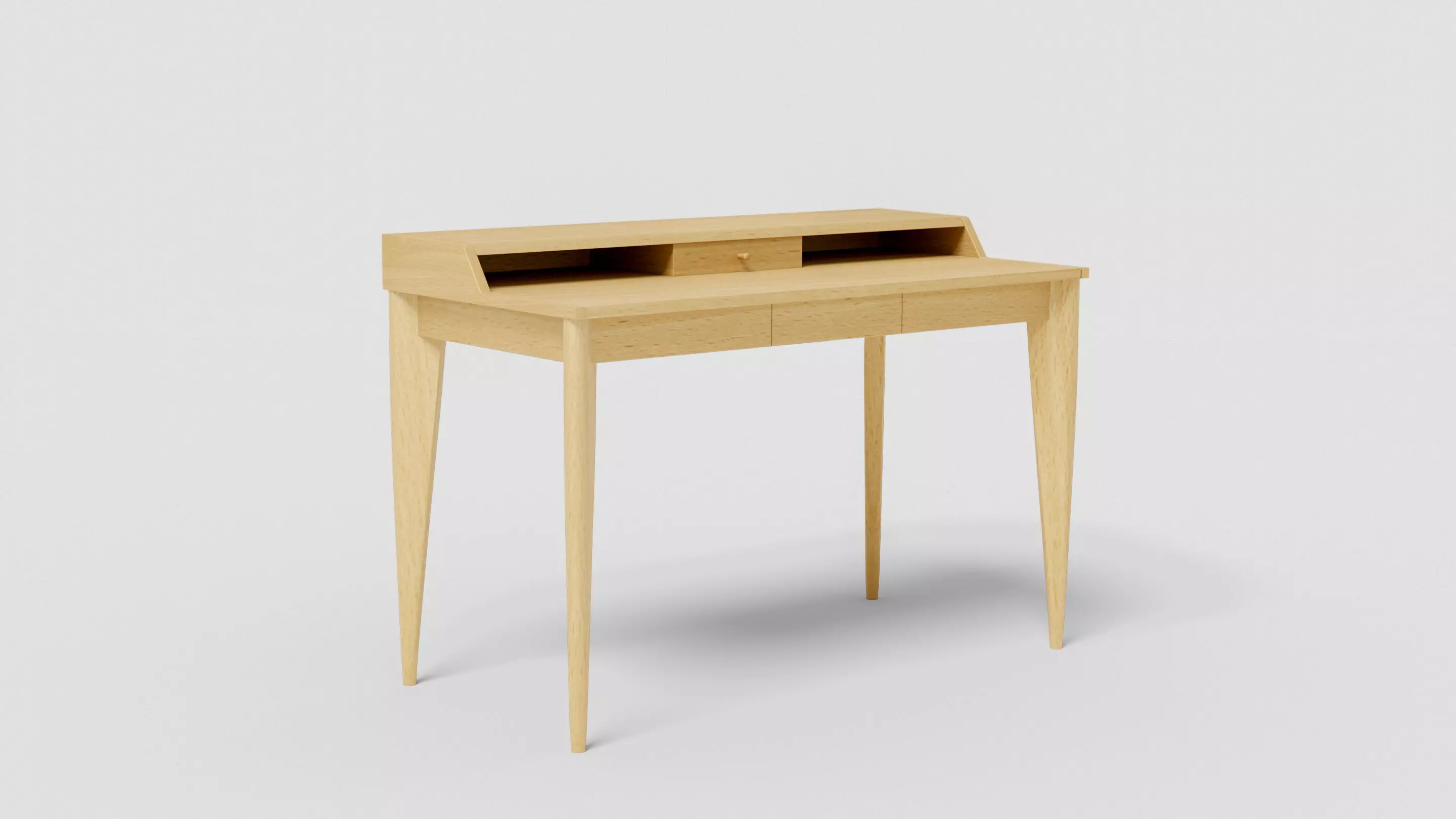 Double layer wooden table Low-poly 3D model