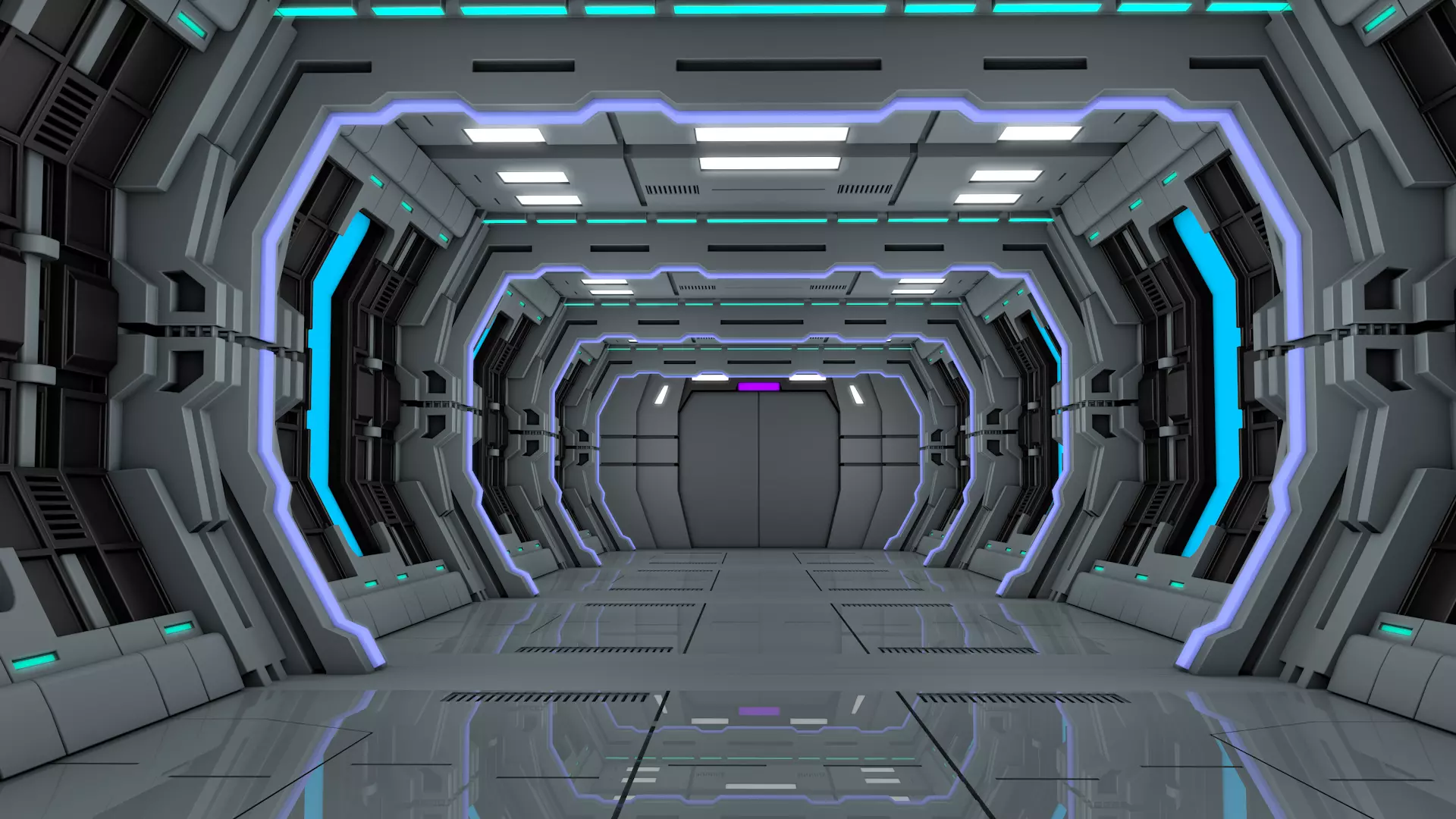 Sci Fi Corridor Station 3D model