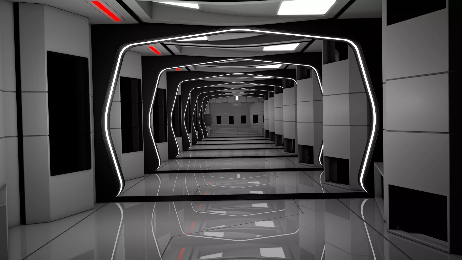 Sci Fi Corridor Futuristic 3D model