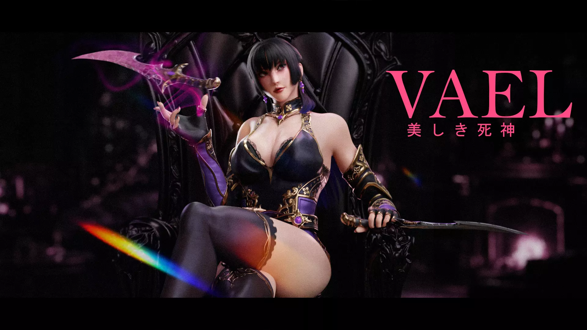 Female - Assassin RPG Game Character - Vael Low-poly 3D model