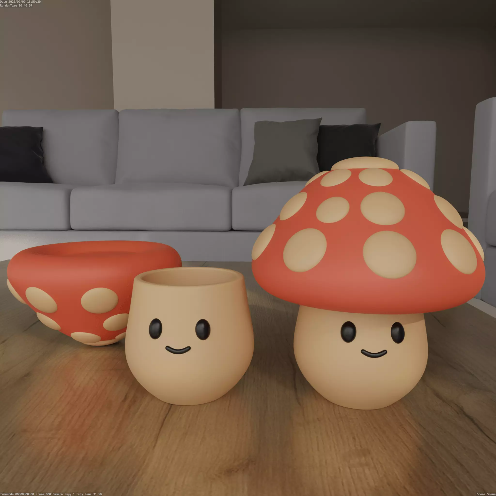 Cute Mushroom Storage STL File for 3D Printing 3D print model