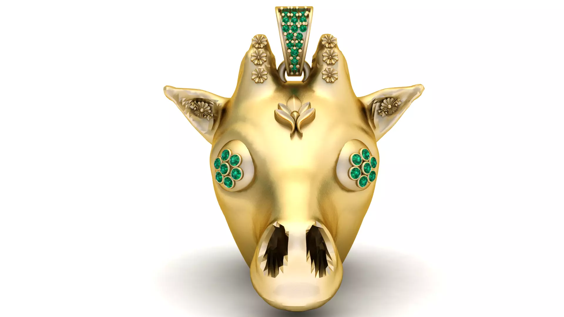 Golden Emerald Dragon Head Pendant 3D print model