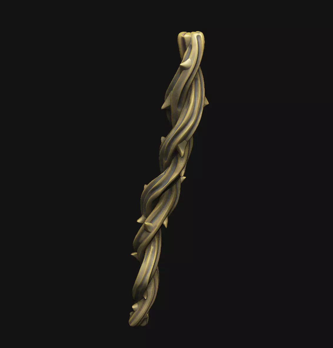 Vine thorn rope Spiky Wood silver bronze casting art 3D print model