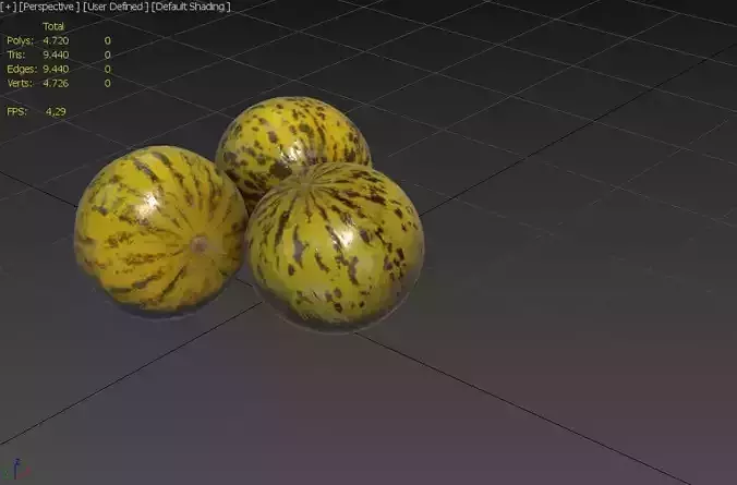 Melon Set 01-01 Low-poly 3D model 3