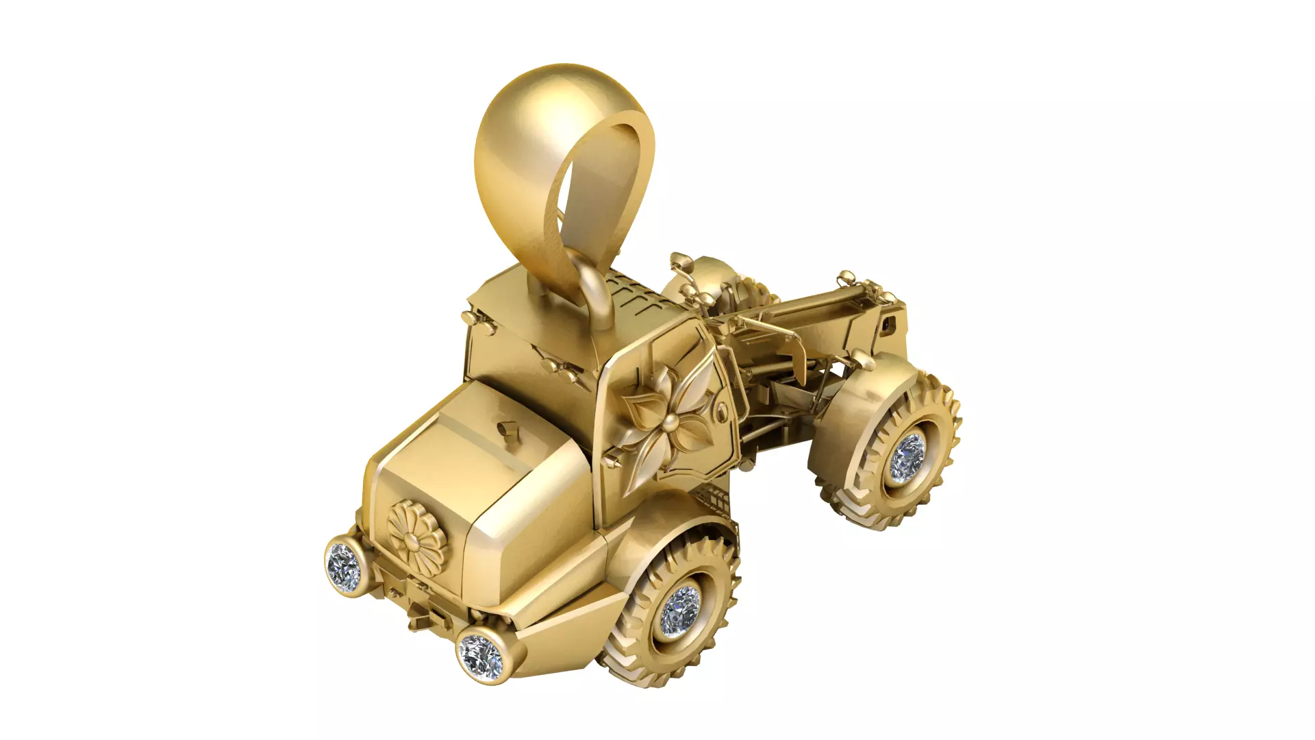 Luxury Tractor Pendant STL 3D print model