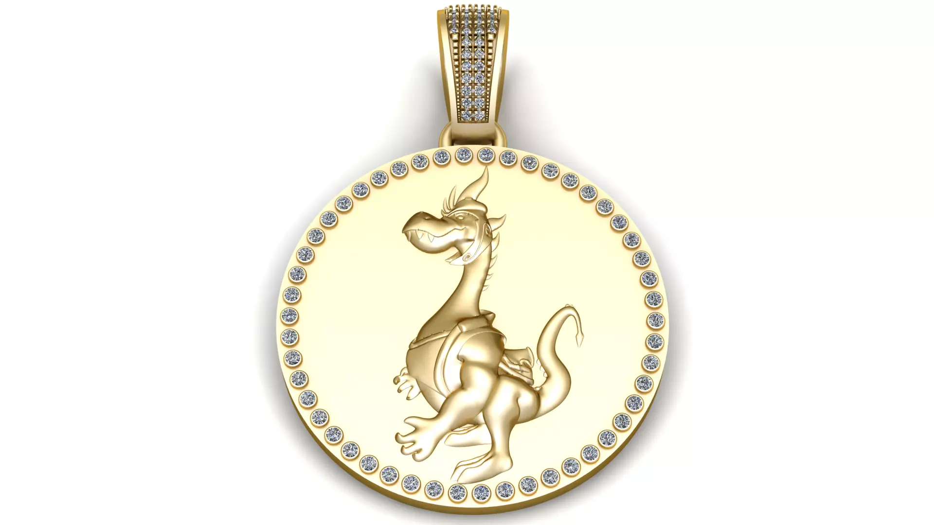 Golden Fairy Garden Medallion Pendant 3D print model