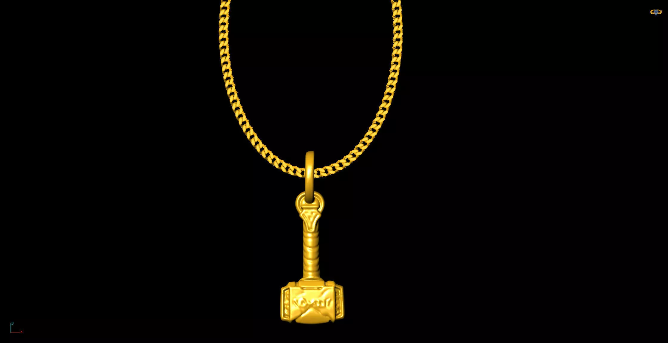Gothic Hammer pendant charms - one inch pendant 3D print model