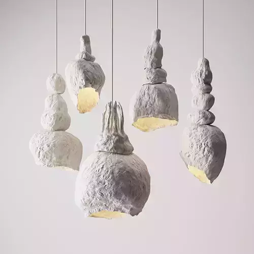 Martin Huxford Handcrafted Stacked Plaster  Pendant Light Model