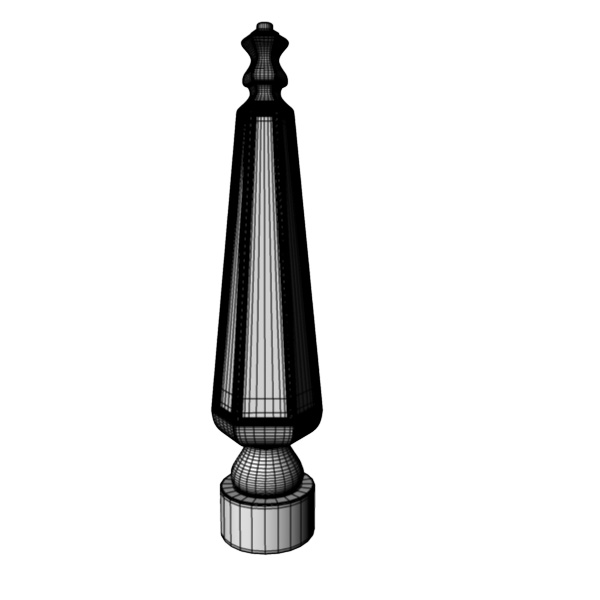 Baluster obelisk 3D model_1
