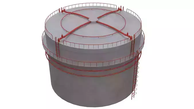 Industrial Oil Tank V2 Low-poly 3D model