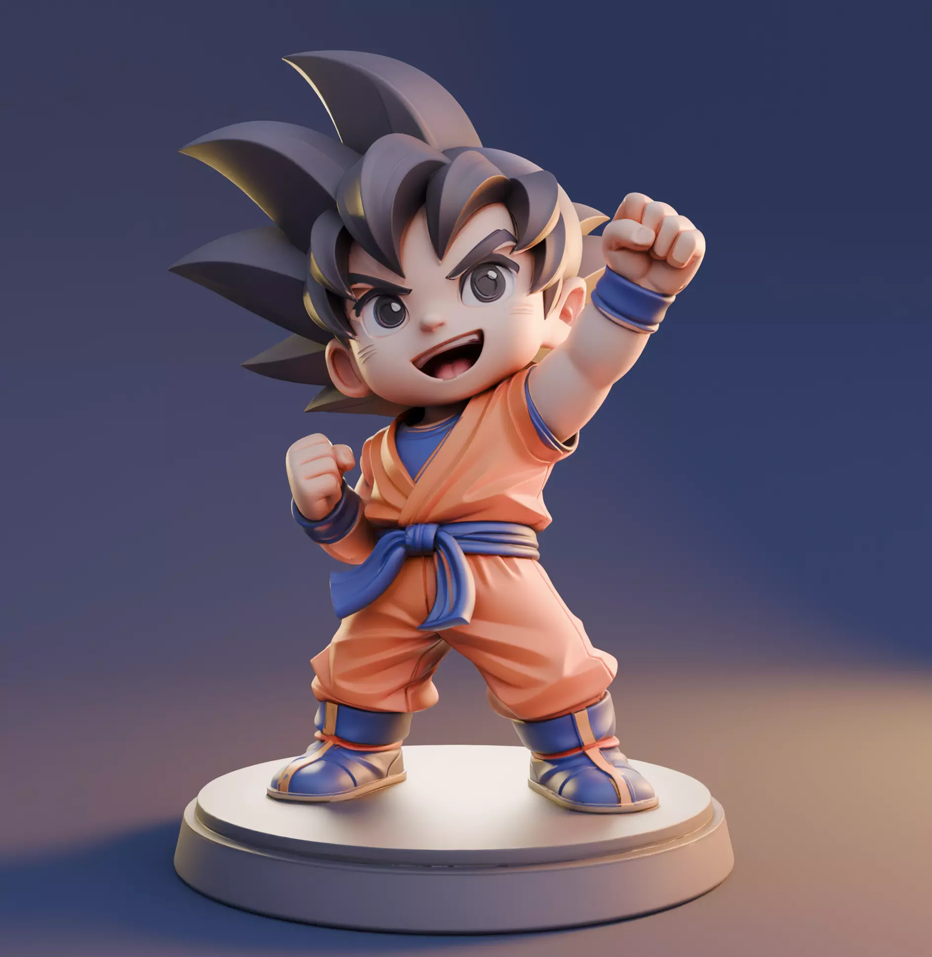 Goku Chibi Saiyan 3D Statue for Printing STL 3D print model