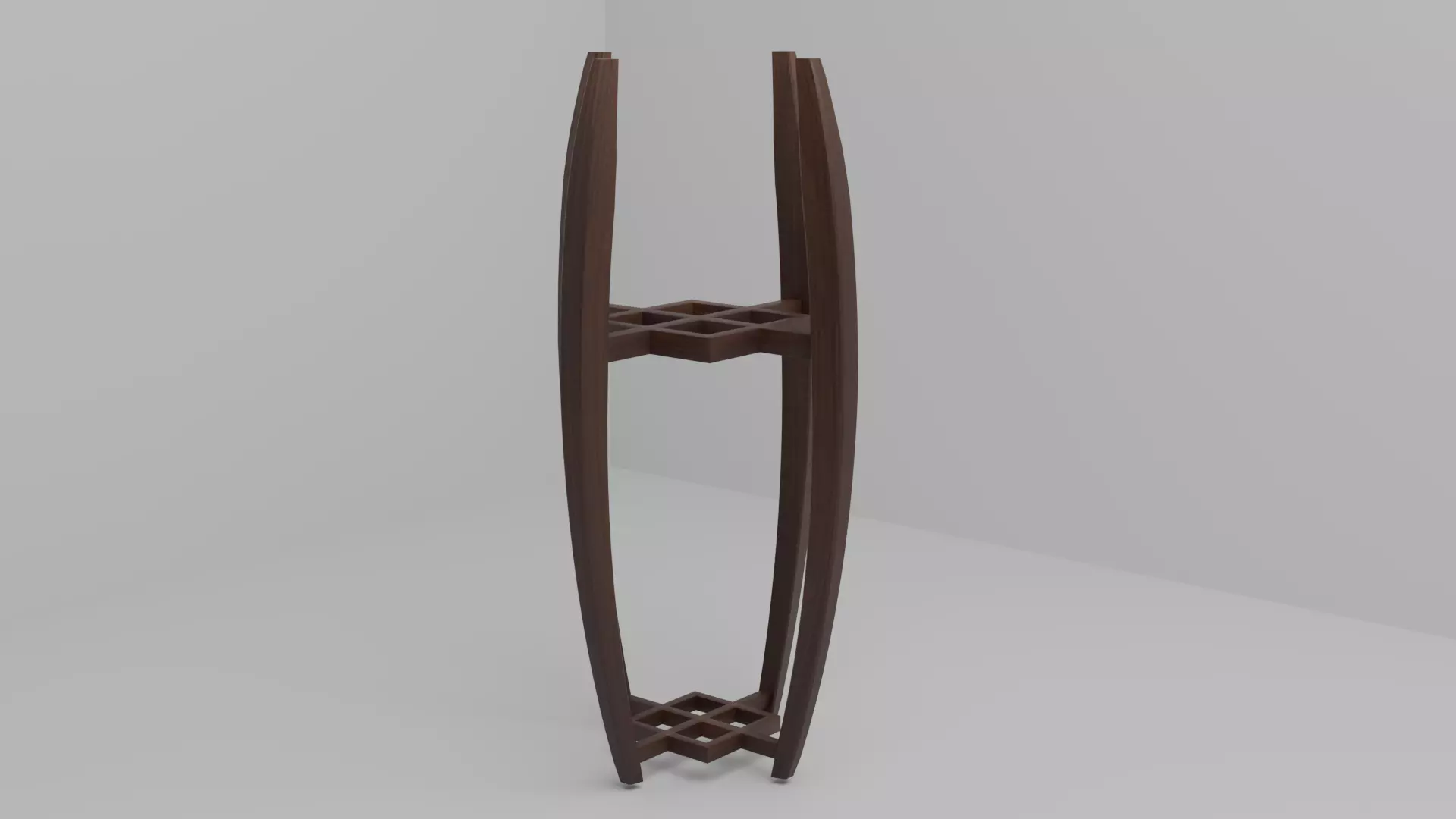 Curved Wooden Plant Stand Free 3D model