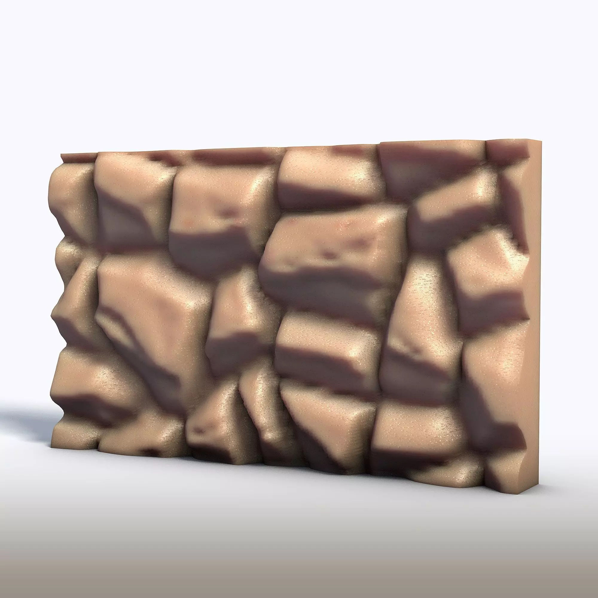 Stone Block Wall Bas Relief Panel -3D Model 3D print model