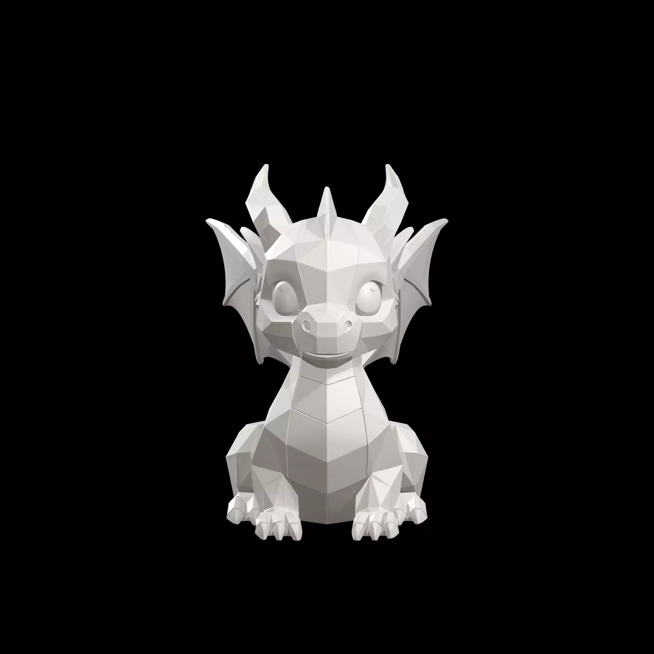 Geometric Low Poly Baby Dragon 3D print model