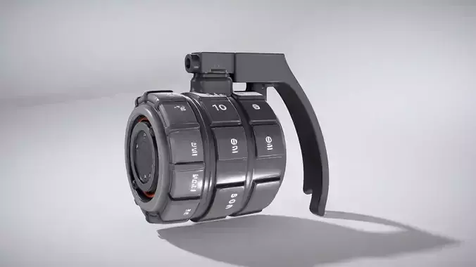 Matte Black EMP Grenade Low-poly 3D model