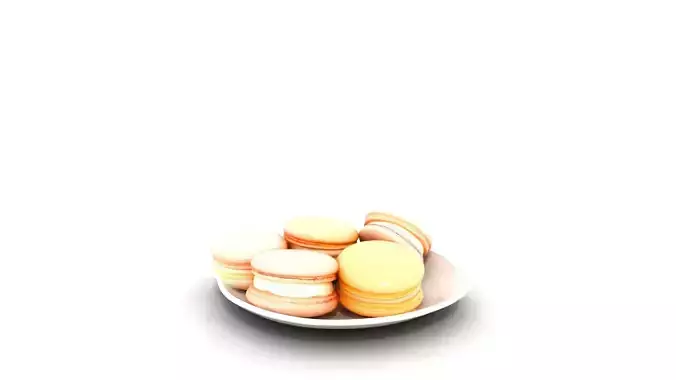Colorful Macarons Display Low-poly 3D model 4