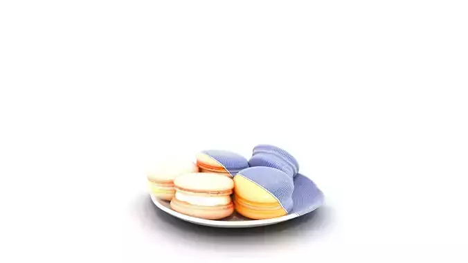 Colorful Macarons Display Low-poly 3D model 6