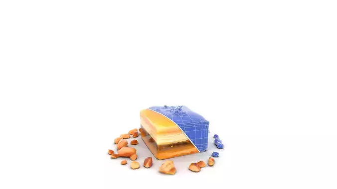 Golden Baklava Dessert Plate Low-poly 3D model 6