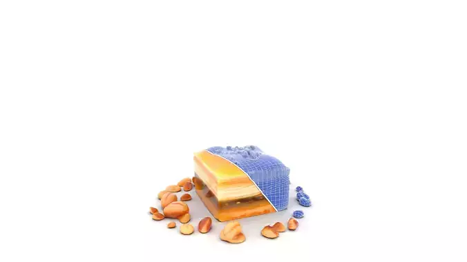 Golden Baklava Dessert Plate Low-poly 3D model 7