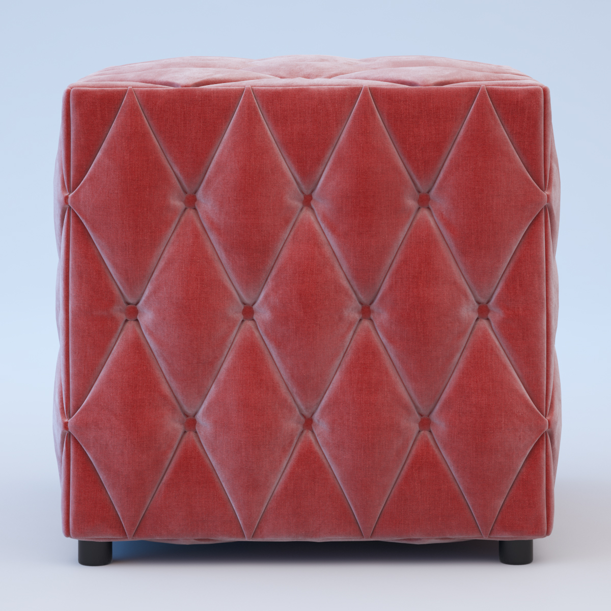 Velvet pouf 3D model_3