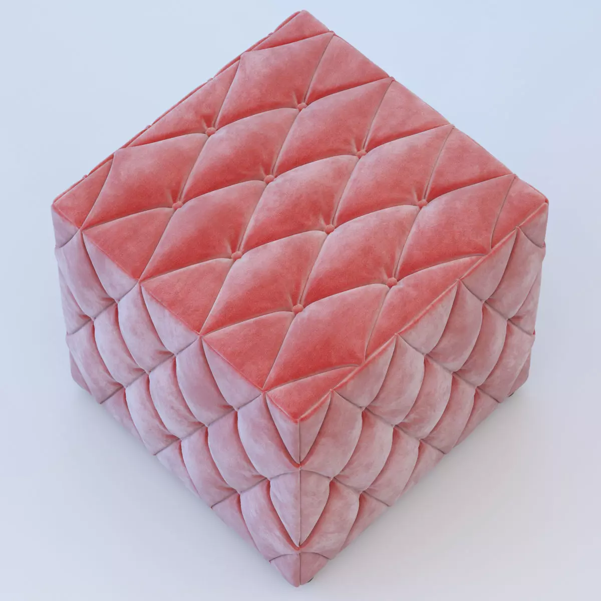 Velvet pouf 3D model_0