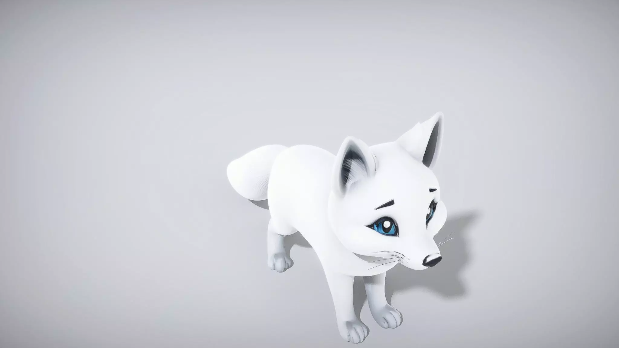 Colorful Arctic Fox Character Low-poly 3D model