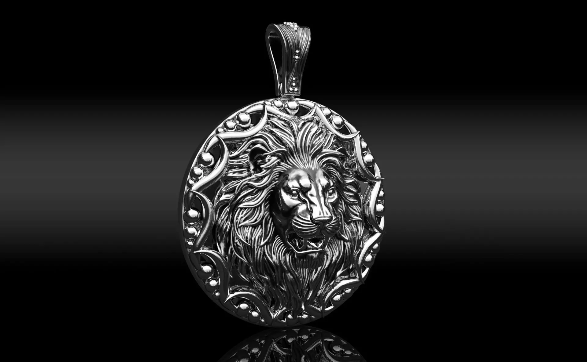 Lion Head Pendant 3D print model