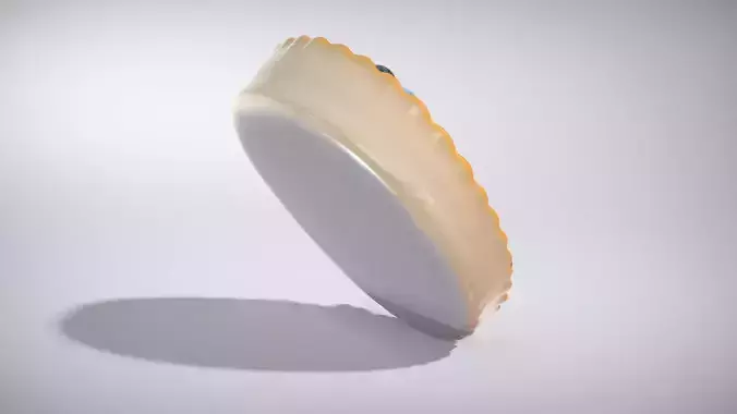 Elegant Fruit Tart with Fresh Berries Low-poly 3D model 3