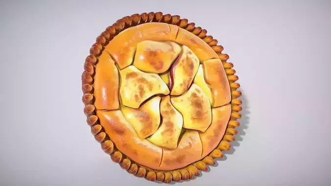 Cinnamon Apple Pie Low-poly 3D model