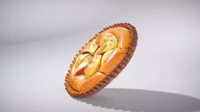 Cinnamon Apple Pie Low-poly 3D model 2