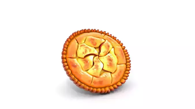Cinnamon Apple Pie Low-poly 3D model 4