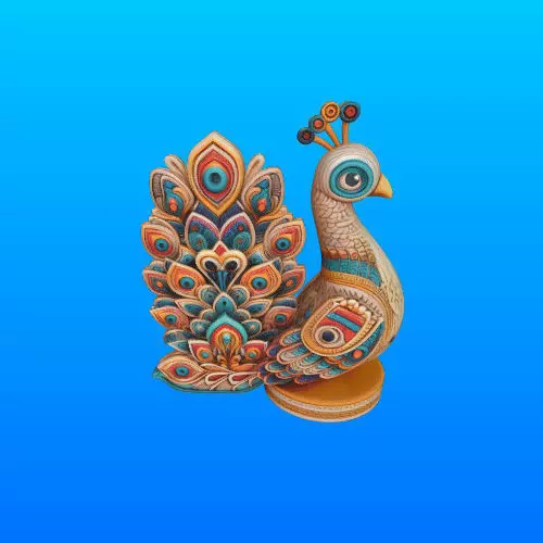 3480 Color 3D Model of a Peacock on Base STL 3D print model