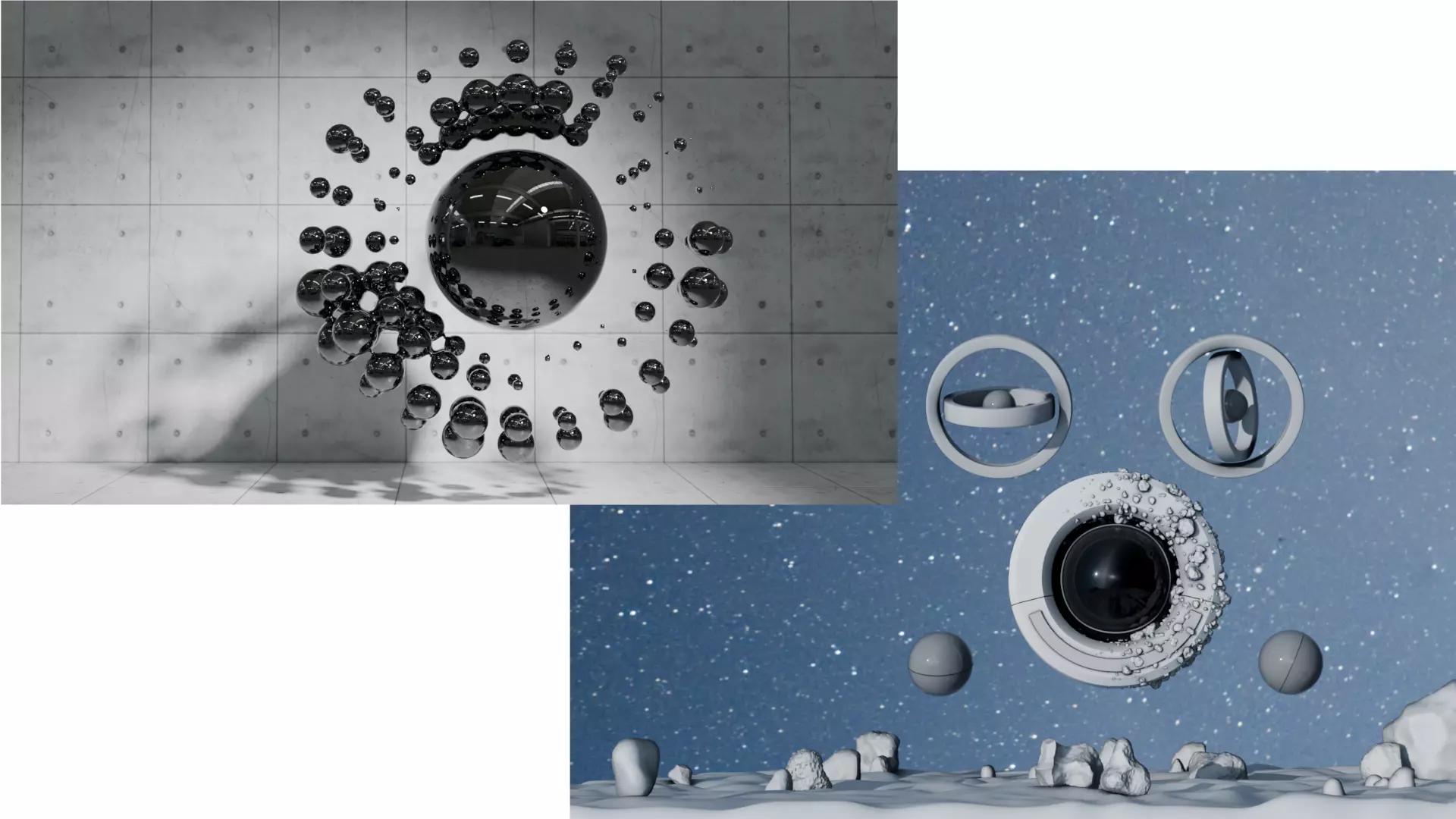 Surface Sci-Fi spheres Bundle 3D model