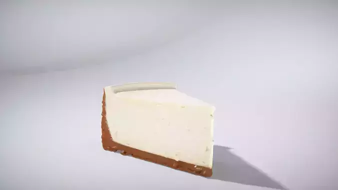 Classic New York Cheesecake Slice Low-poly 3D model 2