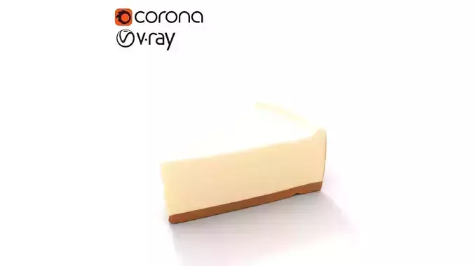 Classic New York Cheesecake Slice Low-poly 3D model 5