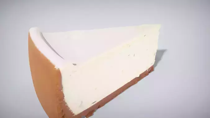Classic New York Cheesecake Slice Low-poly 3D model