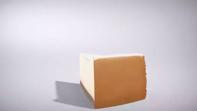 Classic New York Cheesecake Slice Low-poly 3D model 3